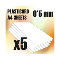 ABS Plasticard A4 - 0,5mm COMBOx5 sheets