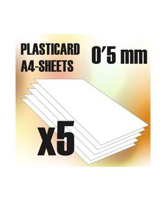 ABS Plasticard A4 - 0,5mm COMBOx5 sheets